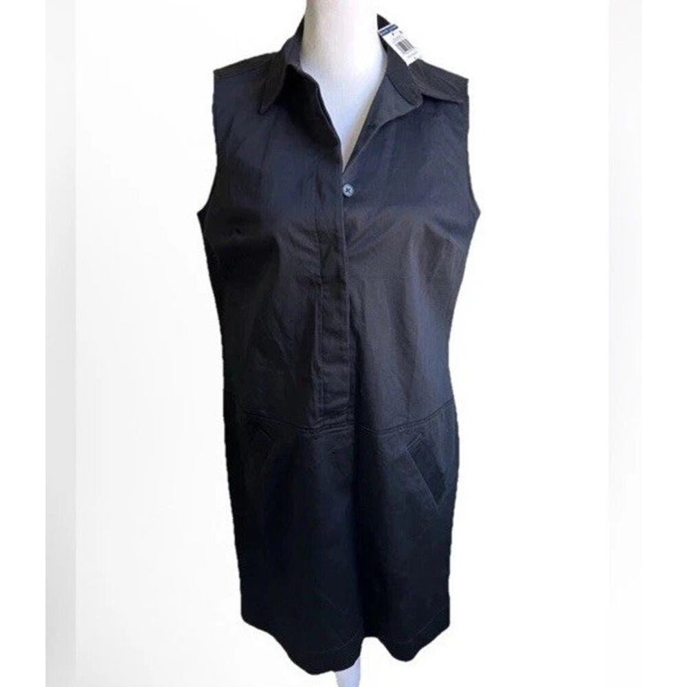 Lauren Ralph Lauren Shirt Dress 4 Black Sleeveless Button Front NWT Career